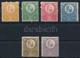 1883 Réznyomat Újnyomat sor (5kr falcos, foltok / hinged, spots, 15kr foltok / spots) (**220.000)