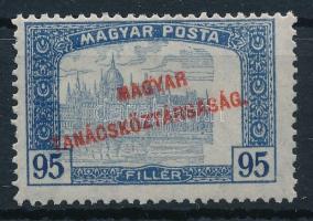 1919 Magyar Tanácsköztársaság I. 95f látványosan eltolódott középrésszel