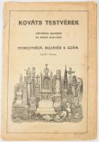 cca 1900 Nyíregyháza, Kováts Testvérek kőfaragó mesterek és sírkő raktára saját telepének katalógusa, 25p