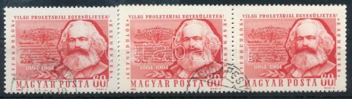 1964 Évfordulók - Események II. 60f Marx 5-ös csík ESFMÉNYEK tévnyomattal