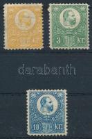 1883 Réznyomat Újnyomat 2kr, 3kr és 10kr (3kr foltok / spots) (48.000)