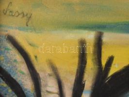 Sassy jelzéssel: Táj. Pasztell, papír, fakeretben, 41,5×58 cm