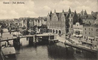 Gdansk River Motlawa with the shop of Waller Kümmel