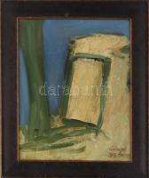 Lőrincze Miklós (1943-2016): Kompozíció. Olaj, vászon. Jelzett. Dekoratív fakeretben. 51x41 cm