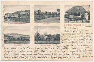 1906 Mócs, Mociu; Csendőrlaktanya, Fő utca, posta, vendéglő, étterem / gendarmerie barracks, main street, post office, restaurant (EK)