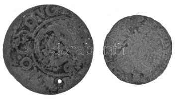 Ausztria ~1657-1705. 1kr Ag "I. Lipót" (0,37g) patina + Lengyel Királyság 1626. 1g (1/24 T...