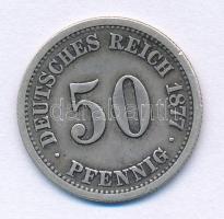 Német Birodalom 1877F 50Pf Ag T:VF-F, patina German Empire 1877F 50 Pfennig Ag C:VF-F, patina Krause KM#6
