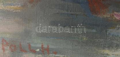 Poll H jelzéssel: Csónakos. Olaj, vászon. Üvegezett fakeretben. 48x69 cm