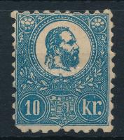 1871 Kőnyomat 10kr eredeti gumival, falcos, szép friss színű darab (min 400.000) (hiányzó sarokfog / missing corner)