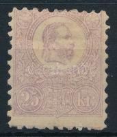 1871 Kőnyomat 25kr eredeti gumival, falcos, elfogazva (min 180.000) (ránc a fejnél / crease on the head)