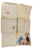 Bányai István (1949-2022) Hamm (1977) c. animációs filmjéhez készült rajzok, tervek. Vegyes technika...