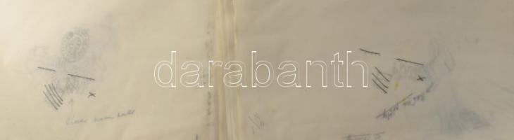 Bányai István (1949-2022) Hamm (1977) c. animációs filmjéhez készült rajzok, tervek. Vegyes technika...