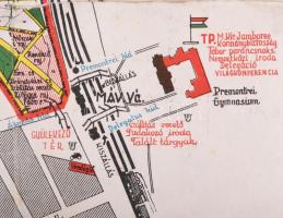 1933 Gödöllő, a cserkész Jamboree helyszínének színes térképe, 1 : 6000, Bp., Athenaeum, hajtva, 40x...