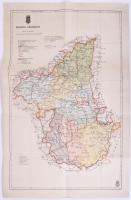 ca 1930 Borsod vármegye térképe. M. kir. Honvéd térképészet. hajtva, jó állapotban 50x34 cm