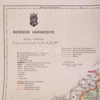 ca 1930 Borsod vármegye térképe. M. kir. Honvéd térképészet. hajtva, jó állapotban 50x34 cm