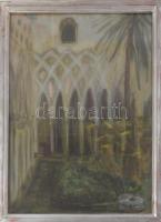 Iványi Grünwald Béla jelzéssel: Kert. Pasztell, papír. Üvegezett, sérült fakeretben. 65,5x50 cm