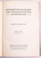 Zeitschrift des Deutschen und Österreichischen Alpenvereins. Redigiert von Heinrich Hess. Band XXXXI. Jahrgang 1910. München, 1910, Verlag des Deutschen und Österreichischen Alpenvereins, VIII+318 p. Oldalszámozáson kívül fekete-fehér képtáblákkal. Német nyelven. Kiadói egészvászon-kötés, festett lapélekkel, kissé foltos borítóval, helyenként kisebb lapszéli foltokkal.