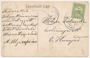 1908 Marosillye, Maros-Illye, Ilia; Fő utca. Schleringer D. kiadása / main street (fl)