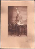 cca 1900 Hajdú díszegyenruhában, kartonra kasírozott fotó Goszleth és Fia budapesti műterméből, 19×12 cm