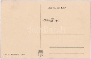 1940 Léva, Levice; Léva ősi várának romjai. Hajdú foto / Levicky hrad / castle ruins (gyűrődés / cre...