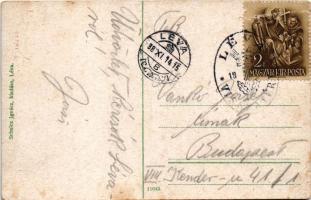 1938 Léva, Levice; várrom / Levicky hrad / castle ruins + "1938 Léva visszatért" So. Stpl....