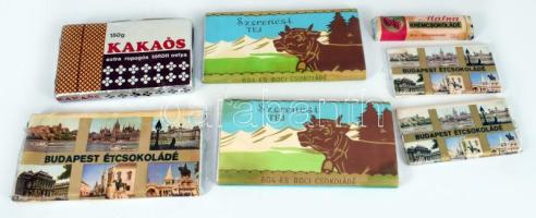 7 darab régi bontatlan csokoládé.