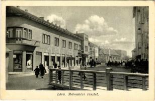 1942 Léva, Levice; Malom téri részlet, üzletek / square, shops (EK)