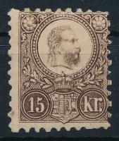 1871 Réznyomat 15kr elfogazva, eredeti gumival, falcos (min 165.000) (foltok, foghibák / spots, perf faults)