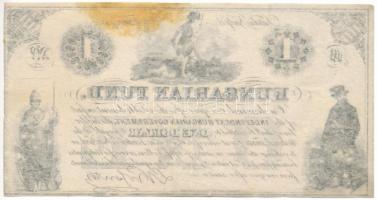 1852. 1$ "B" sorozatjellel "Kossuth bankó" T:F szép papír, de folt
Hungary 1852...