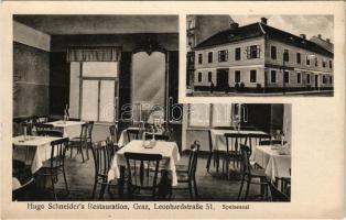 Graz (Steiermark), Hugo Schneider's Restauration, Speisesaal. Leonhardstraße 51. / restaurant, interior. L. Wontschina Photogr.