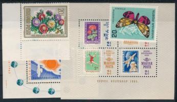 1965-1966 Kis tétel, benne többpéldányos sorok, blokkok, összefüggések 7 db borítékban és egy stecklapon (21.150)