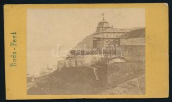 cca 1860-1870 Buda-Pest, budai oldal, vár látképe, keményhátú fotó Zograf &amp; Zinsler műterméből, 6×10,5 cm
