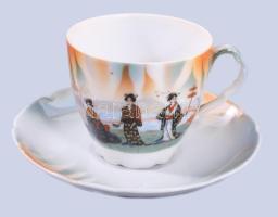 Viktória mokkás készlet ás tálca, matricás, jelzett, hibátlan