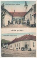 Bácsfalu, Négyfalu, Sacele; Községháza udvari és utcai részlete. Kiadja a Községi Elöljáróság / town hall, street view, courtyard (EK)