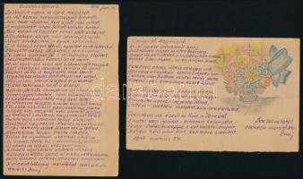 1948 Orosz hadifogságból hazaküldött 2 db levelezőlap, Sz. Sz. Sz. R. Láger 7126.