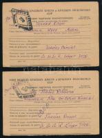 1948 Orosz hadifogságból hazaküldött 2 db levelezőlap, Sz. Sz. Sz. R. Láger 7126