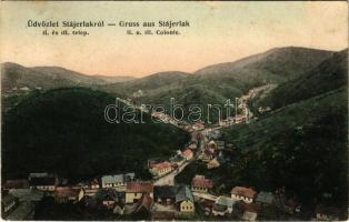 Anina, Stájerlakanina, Stájerlak, Steierdorf; II. és III. telep. Scheitzner Ig. kiadása / II. u. III. Colonie / colony (fl)