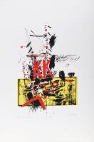 Misch Ádám (1935-1995): Zu jener Zeit (Abban az időben), 1980-as évek. Szitanyomat, papír, jelzett, számozott (9/10). 44,5×33,5 cm.