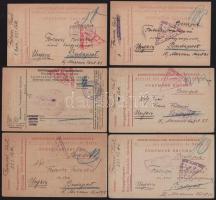1916-1917 Bercsovka, vegyes katonai levelezőlap tétel, 9 db