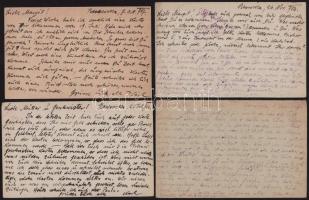 1916-1917 Bercsovka, vegyes katonai levelezőlap tétel, 9 db