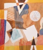 Misch Ádám (1935-1995): Utazás közben II., 1975. Akvarell, papír, jelezve jobbra lent. Hátoldalán Mi...