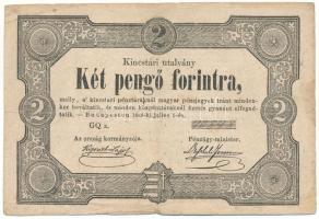 1849. 2Ft "Kincstári Utalvány" "CQ z. 40848" T:F,VG Adamo G108