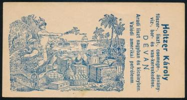 Holtzer Károly fűszer-, liszt- stb. dévai kereskedő számolócédulája