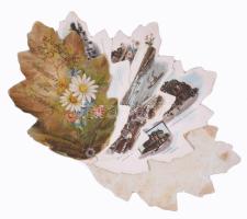 cca 1870 Gruss von der Margarethen-Insel Budapest, litho leporello Budapest nevezetességeivel, javít...