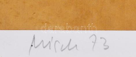 Misch Ádám (1935-1995): Sötét forma és virágok (Dunkle Form u. Blumen), 1973. Szitanyomat, papír, je...