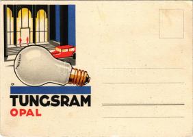 1932 Tungsram Opal villanykörte reklám képeslap / light bulb advertisement postcard s: Csemiczky Tihamér (gyűrődés / crease)