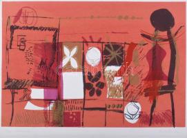 Misch Ádám (1935-1995: Búcsú (Kirmes), 1973. Szitanyomat, papír, jelzett, számozott (9/20), 31,5x49 cm.