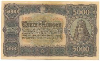 1923. 5000K "Magyar Pénzjegynyomda Rt." T:VF apró beszakadás Hungary 1923. 5000 Korona "Magyar Pénzjegynyomda Rt." C:VF tiny tear Adamo K39