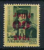 1945 Kisegítő 60f/8f fordított felülnyomattal, Leitold garanciajelzéssel