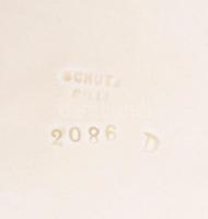 Schütz Cilli nagyméretű pipacsmintás falitál, jelzett, minimális kopottsággal, d: 32,5 cm